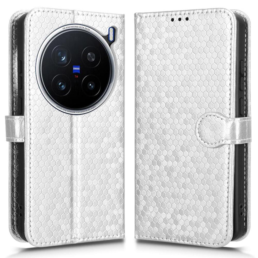 

Для vivo X200 Pro 5G Wallet Case Dot Pattern Imprint PU Шкіряний чохол для телефону E