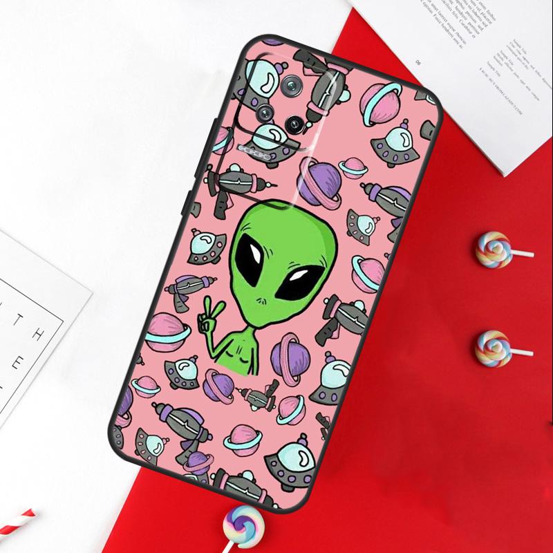 Aesthetics Cute Cartoon Alien Cover For Xiaomi 13T 11T 12T 14T Pro 13 14 15 Ultra POCO X7 Pro X3 X5 X6 F5 F6 M6 Pro Case
