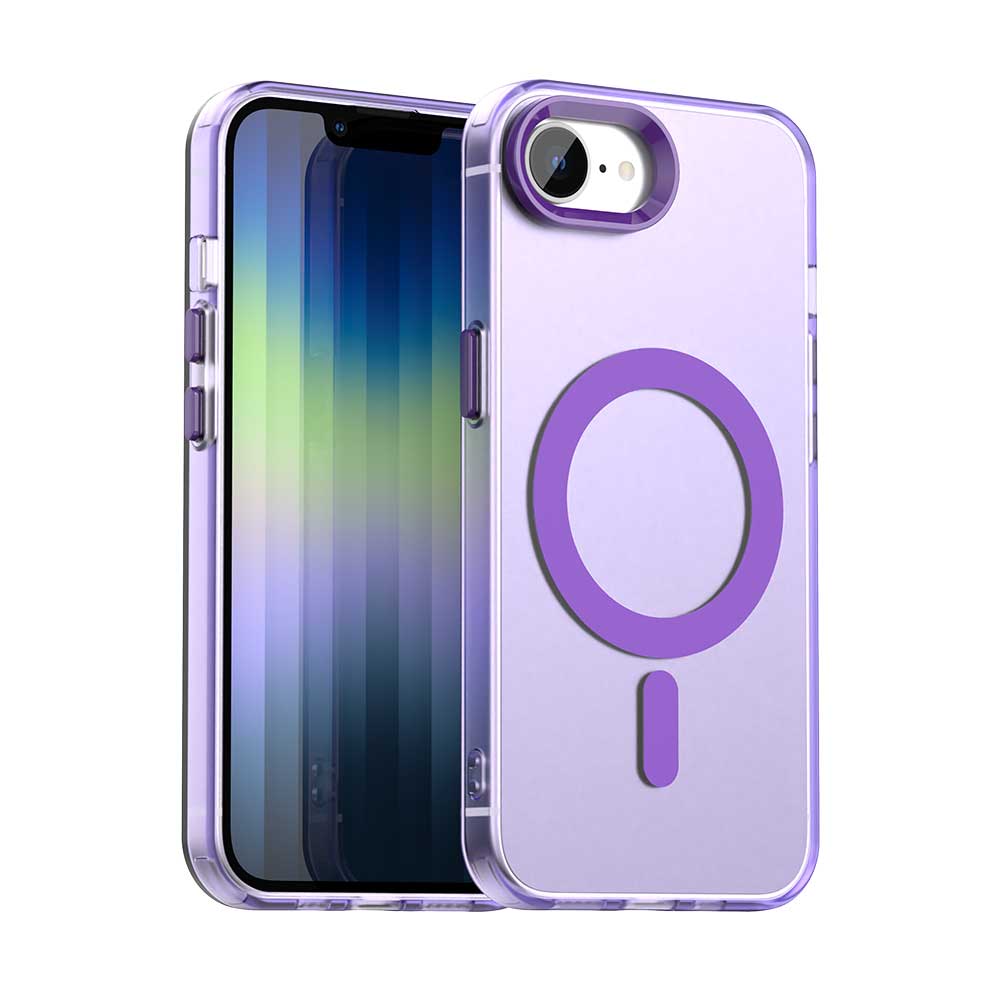 

Magnetic Wireless Charging Case For Apple iPhone 16e 16 Pro Max 15 14 Plus Cover Candy Colors Transparent Back Shell Coque iPhone 14 Plus