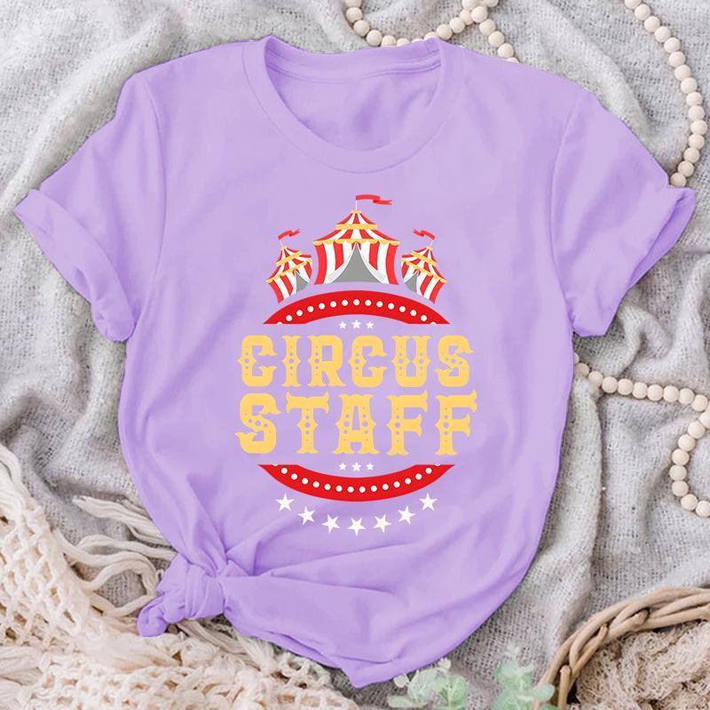 Cirkusový personál potisk tričko léto ležérní krátký rukáv tričko móda volná trička