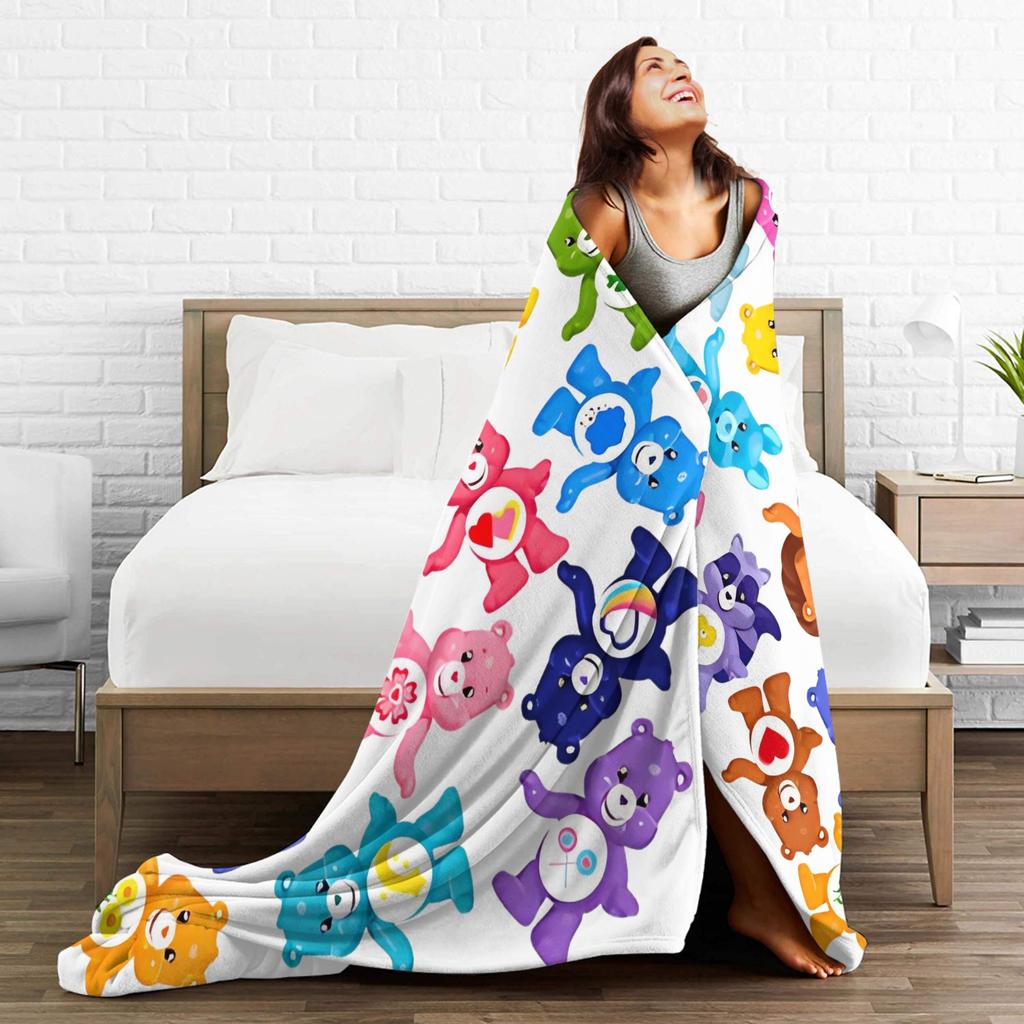 Pile Collage Of Care Bears And Cousins Blanket Flannel  Soft Throw Blankets for Outdoor Travel Bedspread
