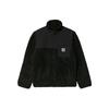 Color Block Fleece Collar Logo Jacket Men Jackets Black I029566-89-XX