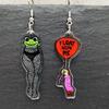 Cute Mushroom Frog Earrings Drop Earrings Acrylic Cartoon Balloon Print Dangle Earrings Ear Dangles Ear Pendant for Girl