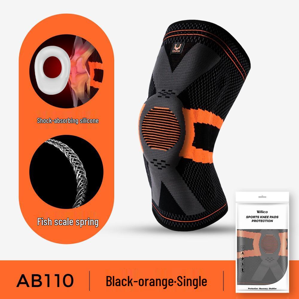 Breathable Silicone Spring Compression Knee Pads for Outdoor Sports & Activities
