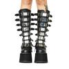 SyfIyno New European and American Long Boots with A Metal Buckle Strap of 11cm Thick Sole and High Boots In Extra Size