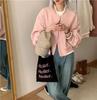 Korean-Style Pink Women's Spring Baseball Jacket - Lightweight, Loose-Fit, Casual, High-End Design