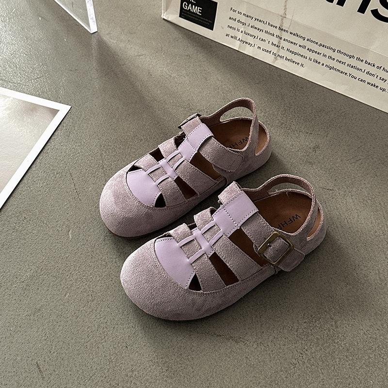 Platform Shoes Roman Sandals Women's Shoes Spring and Summer New Versatile Flat-bottomed Slippers Beach Pig Cage Shoes