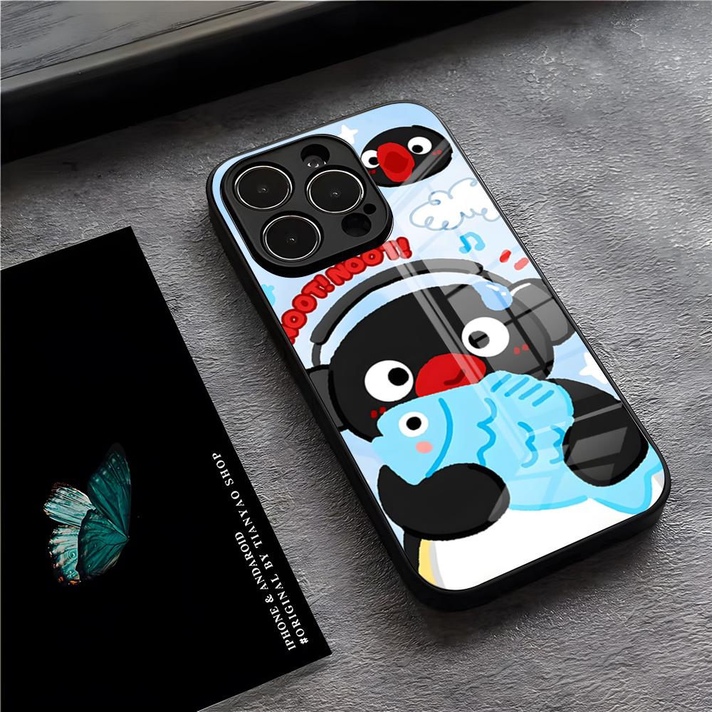 P-Pingu Penguin Phone Case For IPhone 17 Pro Max 15 Pro 16 14 Plus 12 13 Mini 11 Pro Shockproof Glass Cover