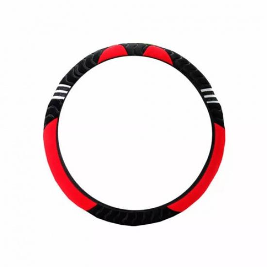 Booster Cover Red + Black Non Slip Auto Car Steering Wheel Interior Accessories