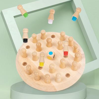 Xadrez da Memória de Cores Redondo de Madeira Quebra-Cabeça de Educação Infantil Jogo Nobre Brinquedo de Mesa Xadrez da Memória