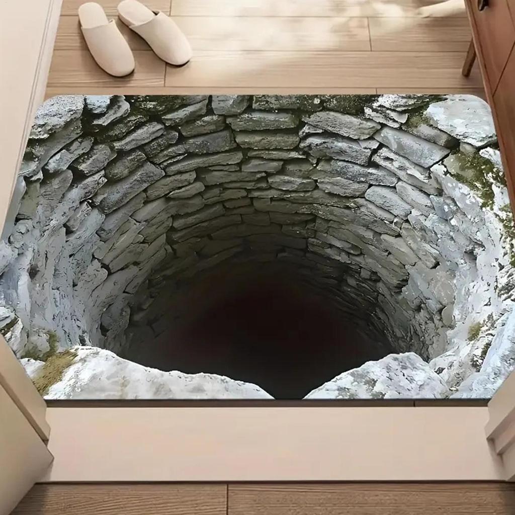 3D Visual Polyester Cloth Floor Mat for Household Bathroom Door Absorbent and Non Slip Foot Mat Easy To Maintain