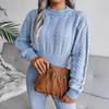 Knit Sweater Women Autumn Winter Long Sleeve Twist Neck S-XXL Crop