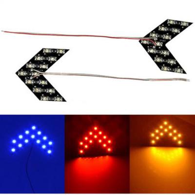 2Pcs Universal 14SMD Arrow LED Light Car Side Mirror Turn Signals Indicator Lamp