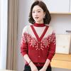 Velvet Sweater Fashionable and Warm Inner Wear for Middle-aged and Elderly Women In Winter Integrated Velvet Fake Two-piece Base Shirt