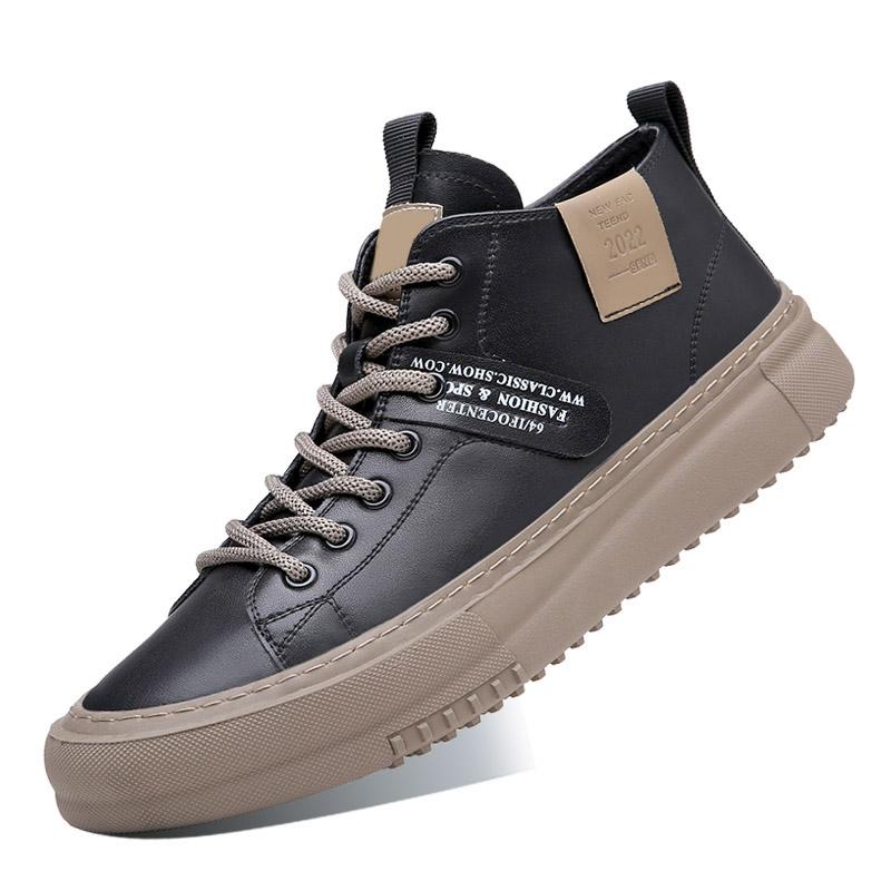 

Мужская повседневная обувь из натуральной кожи, белые кроссовки на шнуровке, теннисные туфли Masculino, мужская обувь, мужские вулканизированные туфли, обувь для скейтбординга 44 чёрный