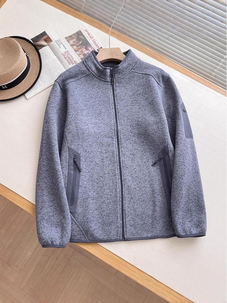 Warm Fleece Outdoor Mountain Style Stand-Up Collar Jacket for Couples