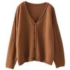 Plus Size Women's Autumn Winter Sweaters Vintage Knitted Cardigan V-neck Full Sleeved Sweater Loose Casual Tops