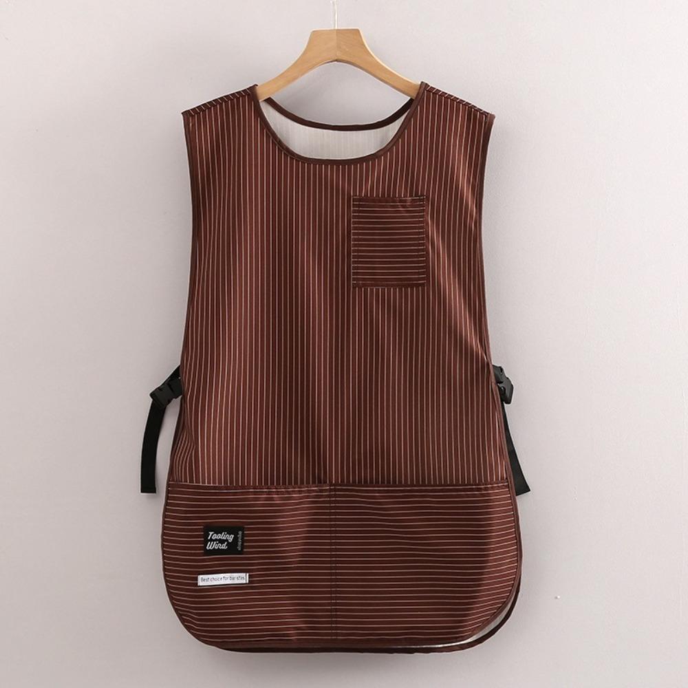 Minimalist Striped Stain-Resistant Apron Multipurpose Anti Dirty Kitchen Aprons Vest Style Waterproof Coffee House Uniform