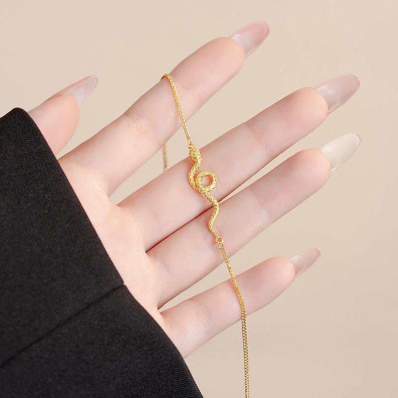 Gold Color Snake Bracelet Female Niche Design Sense Birthday Year Zodiac Entwining Amulet Animal Party Jewelry for Girlfriend