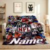 Custom Nfl Art Soft Throw Blanket Flannel Blanket Warm Sofa Bed Camping home Decor Unique Christmas Gift C10331