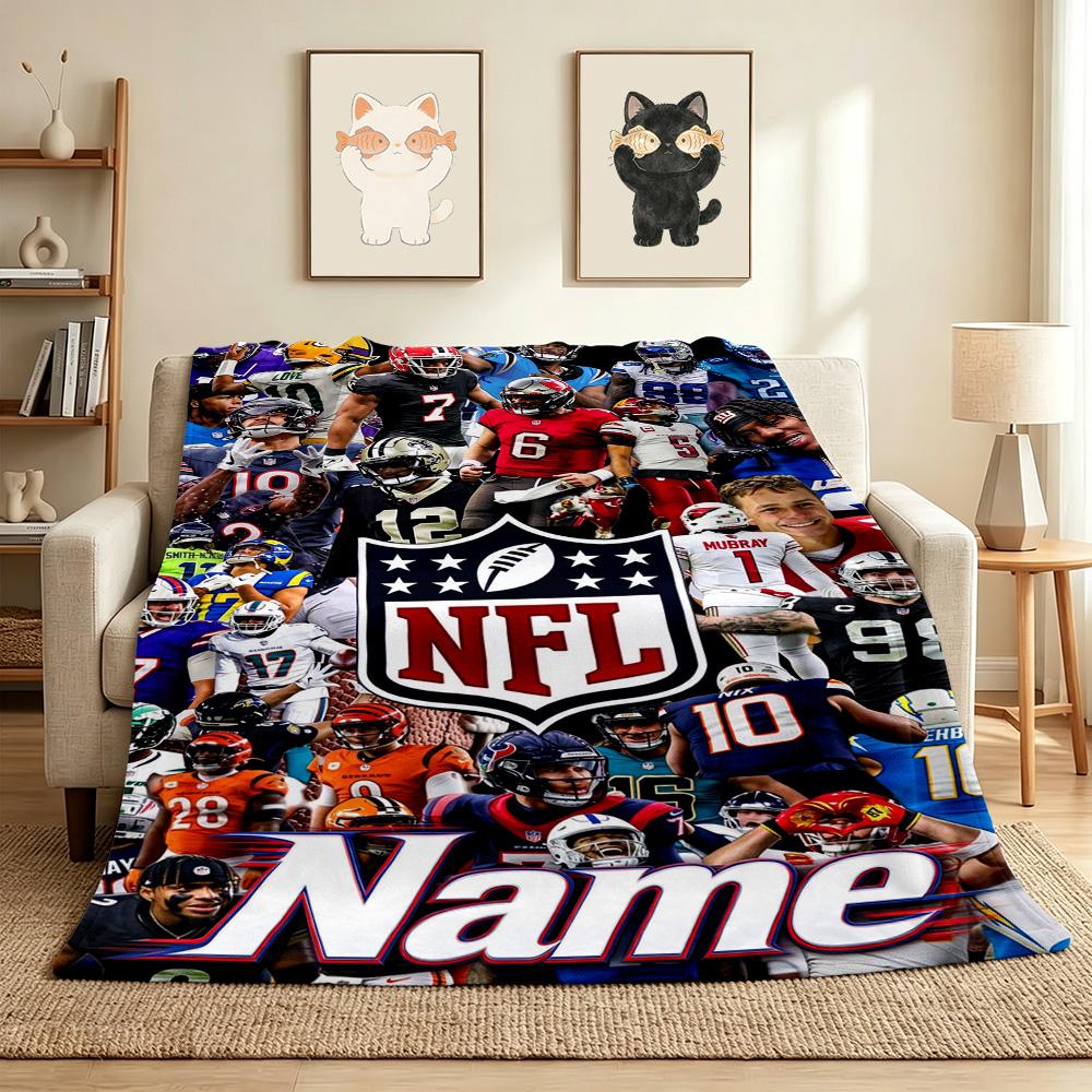 Custom Nfl Art Soft Throw Blanket Flannel Blanket Warm Sofa Bed Camping home Decor Unique Christmas Gift C10331
