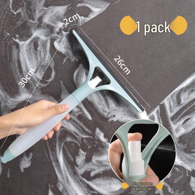 Double-Sided Glass Squeegee with Spray Head - Streak-Free Multifunctional Cleaner