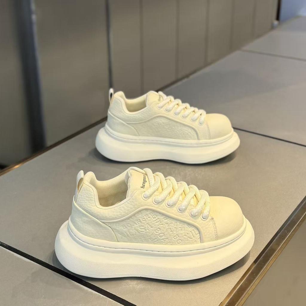 Shoes winter youth casual white board shoes sports thick soles increase
