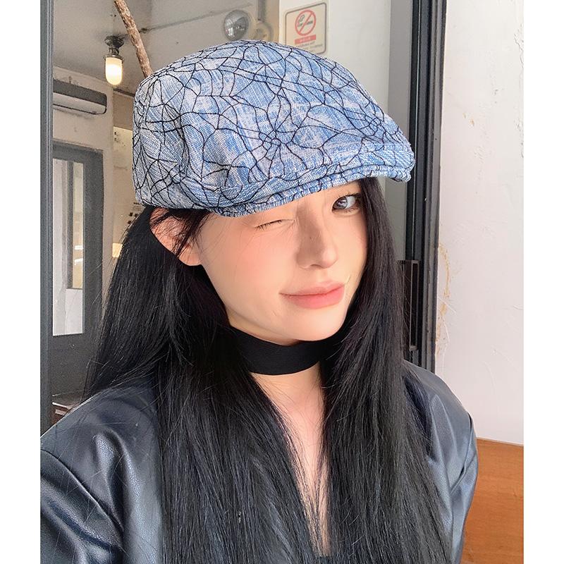 

Cowboy forward hat women s simple can be reversed newsboy hat spring and autumn trend new duckbill hat beret average size for adults (54-58cm) темно-синього кольору