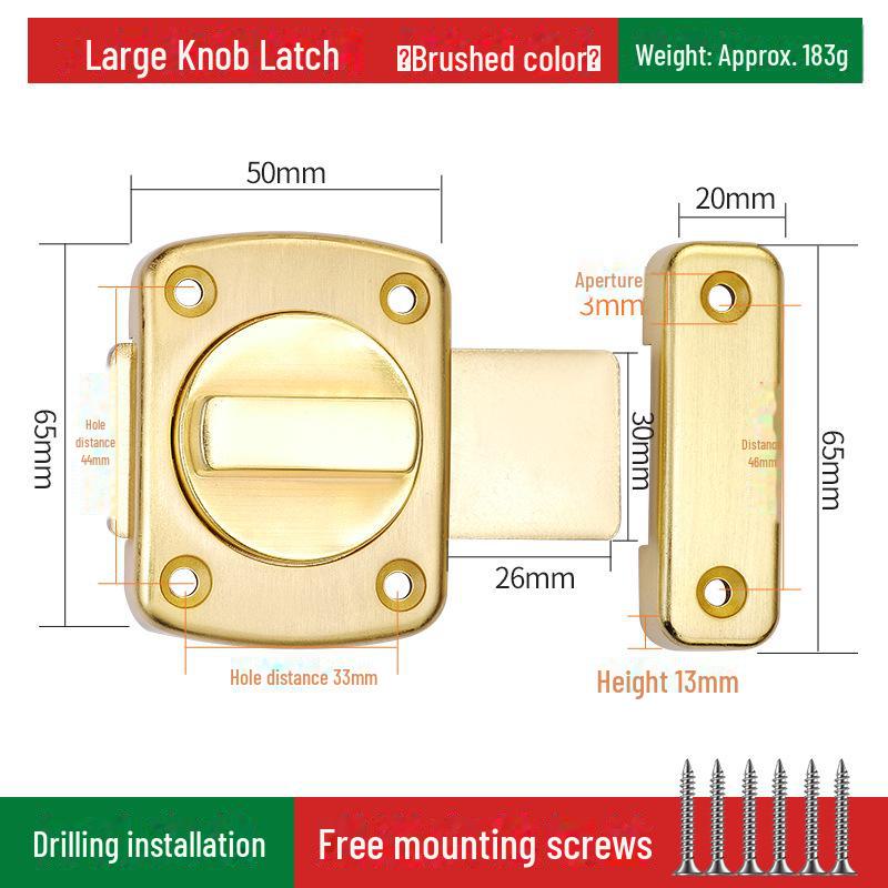 No-Drill Anti-Theft Door Latch Lock for Bathroom