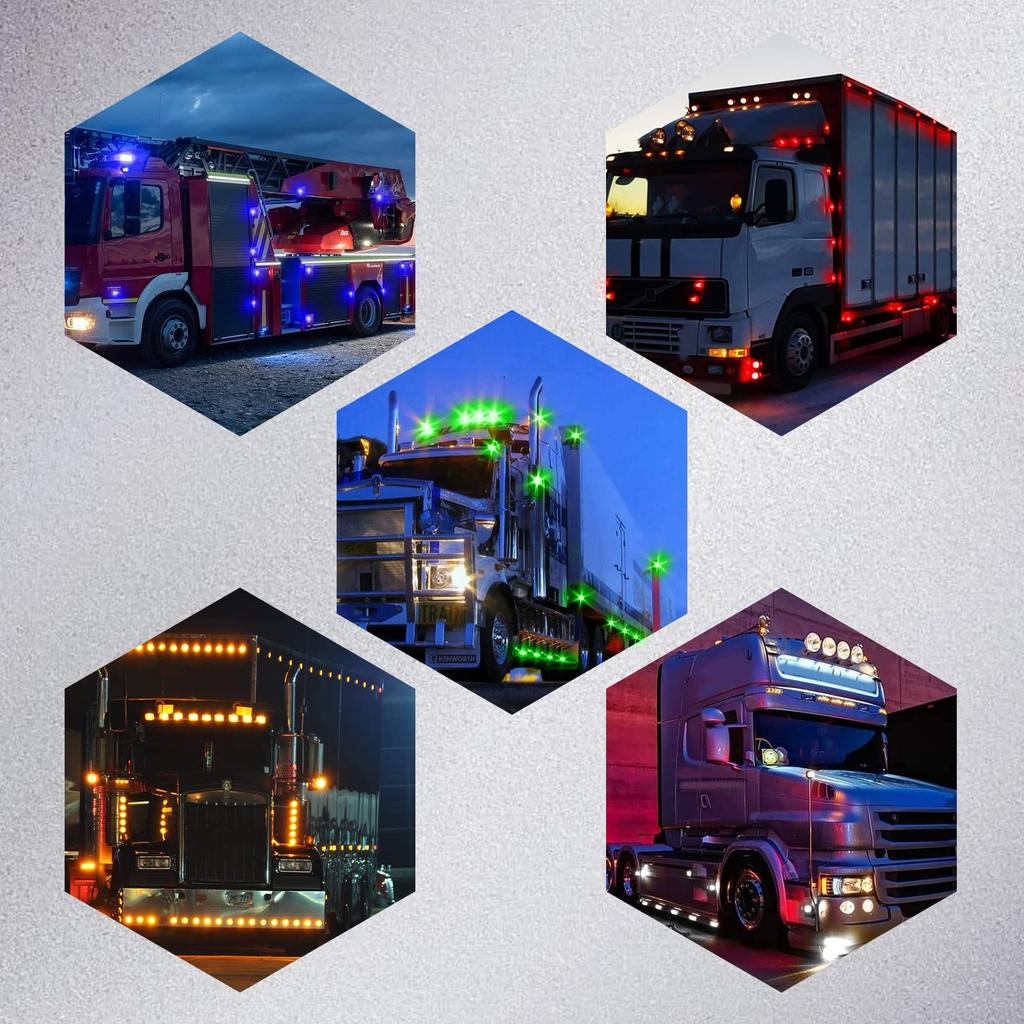 Side Marker LED Truck Car Width Light 3 LED Trailer Deco Signal Light LED Marker Light 4pcs (Yellow)