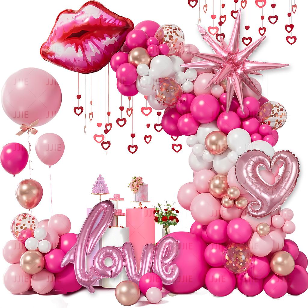 New Balloon Party Valentine'S Day Wedding Balloon Set Decoration Scene Arrangement Background Wall Balloon Chain Batch