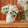 Artificial Hydrangea Flowers Bouquet 9 Heads Faux Hydrangea Flower with Stem Fake Hydrangeas Floral Arrangement for Home Wedding Party Decor