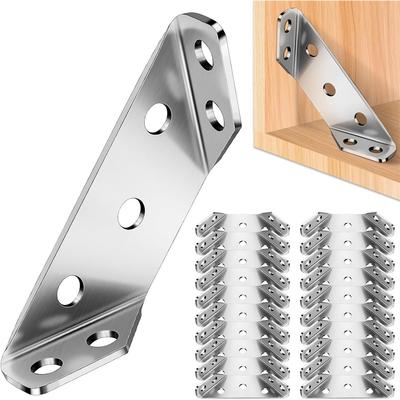 20pcs Stainless Steel Triangular Corner Brackets 65x30mm – Furniture Connectors With Screws, Rustproof, For Tables, Chairs, Shelves