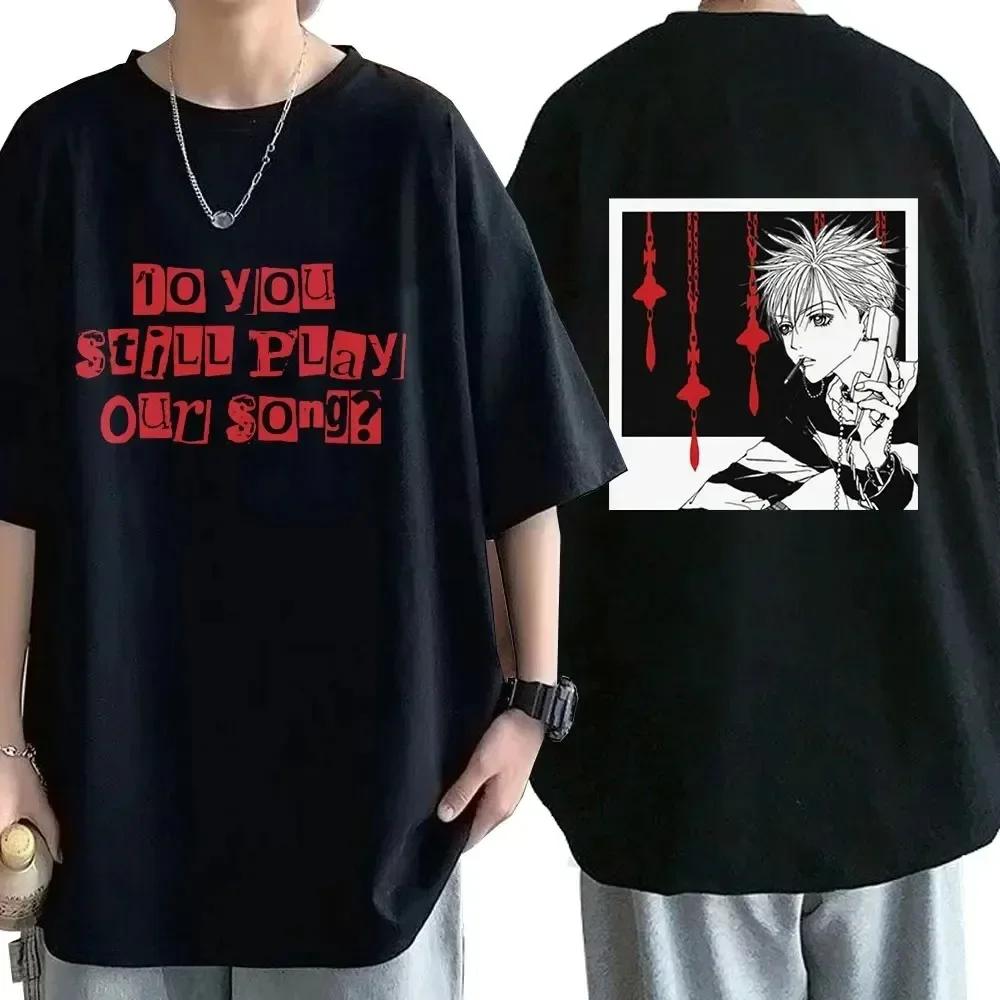 Anime Nana Osaki Printed Cartoon Anime Cotton T-Shirt Men's Short Sleeve Cotton Large Harajuku Streetwear Fashion Men's T-Shirt