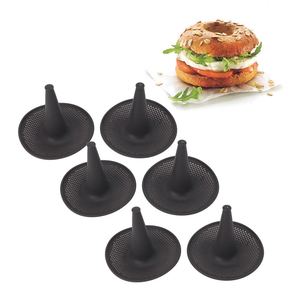 6pcs Hollow Cake Pan High Temperature Resistant Silicone Chimney Chiffon Cake Baking Mold for Kitche