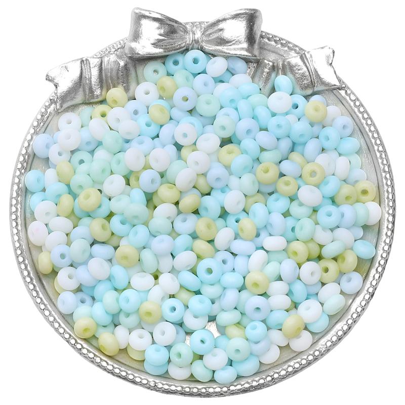 70pcs Glass Seed Beads Charm Frosted Mineral Abacus Czech Spacer Beads For Jewelry Making Accessories