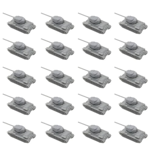 20-Piece T-34 WWII Tank Model Kit, 1/2000, 1/700, 1/400, 1/350 Scale Resin Tracked Armored Fighting Vehicle Model Military Model Kit (1/700 (12mm))
