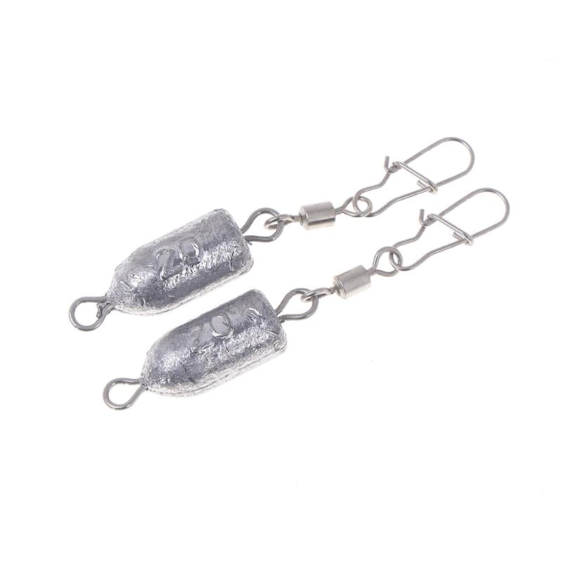 2Pcs Fishing Sinkers Weights Bullet Sinker Rolling Swivel With Interlock Snap Connector 10/15/20/25/30/40/50/60G Fishing Tackle
