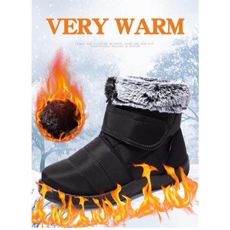 Warm Women's Snow Boots with Velcro Closure Waterproof Oversized Women's Boots Casual Women's Footwear
