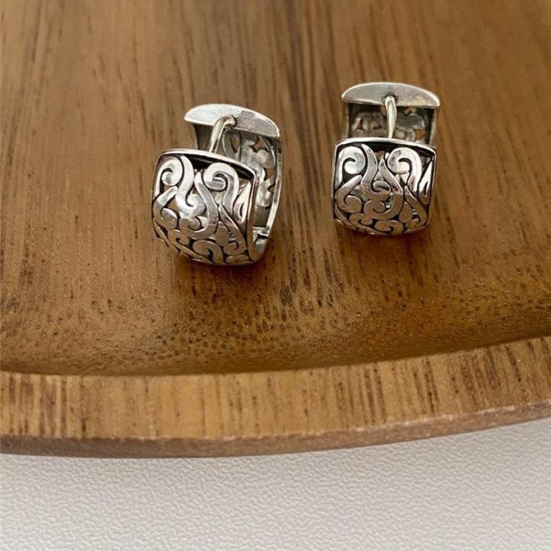 1 Pair Vintage Peace Good Luck Earrings for Women Couples Classic Prevent Allergy Jewelry Gift Party Accessories