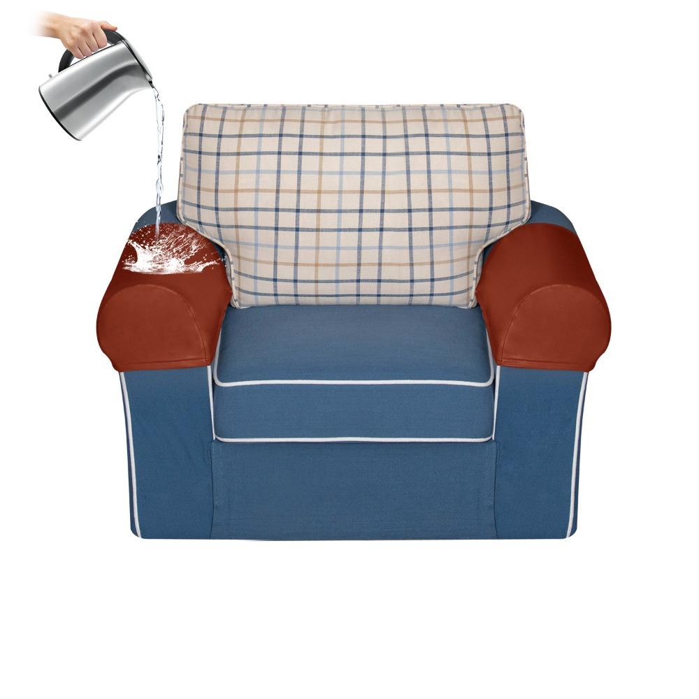 Elastic 2pc/set PU Leather Sofa Covers Waterproof Sofa Armrest Couch Covers For Couch Chair Arm Protectors Slipcover Stretchy