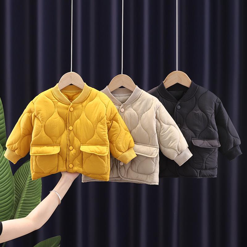 Korean Style Quilted Cotton Winter Jacket Set for Toddlers