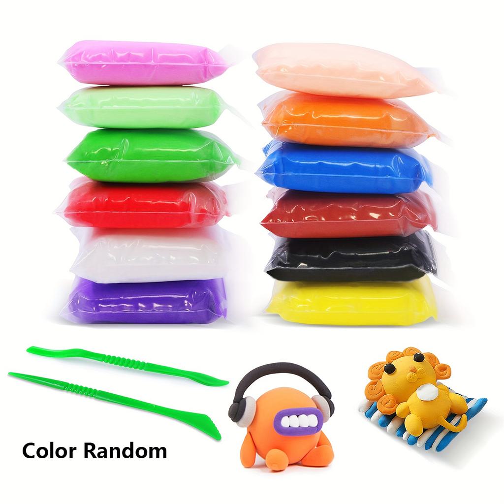 12 Color Ultra Light Clay Handmade Diy Children'S Toy Space Mud Colored Clay