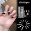 120pcs/150pcs Ultra-Thin Sandwich Nail Forms Square False Nails  for Profional Use In Nail Salons