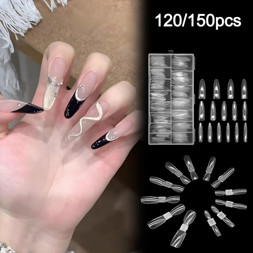 120pcs/150pcs Ultra-Thin Sandwich Nail Forms Square False Nails for Profional Use In Nail Salons