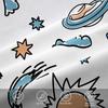 UFO Rocket Print Bedding Set Cartoon Theme Duvet Cover No Filler Soft and Comfortable Suitable for Children's Bedroom Decoration