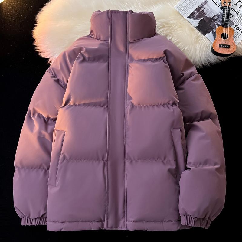 Basic Stand-up Collar Solid-color Cotton-padded Clothes for Men, Windproof Thickened Cotton-padded Clothes In Autumn and Winter, and High-quality