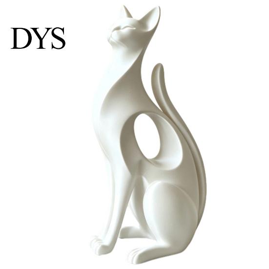 Desk Decorative Cat Figure 3D Printed Figurine, Modern Geometric Sculpture, Minimalist Art Burr-free Ornament Decor for Entryway Shelf, Lover