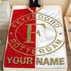 1PC Custom Name Feyenoord Patterned Flannel Blanket Suitable For All Seasons for Home Decor Warmth and Comfort Gifts Holiday Present_xia