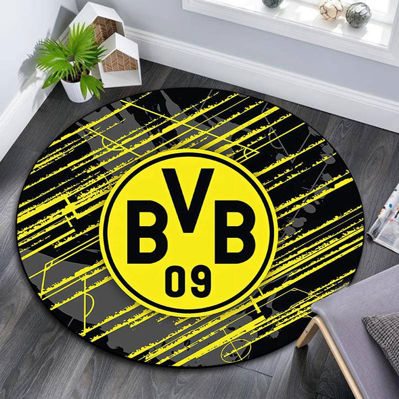 Borussia Dortmund2,Runder Teppich,Teppich für Wohnzimmer Schlafzimmer Sofa Spielzimmer Dekor,Rutschfeste Bodenmatte